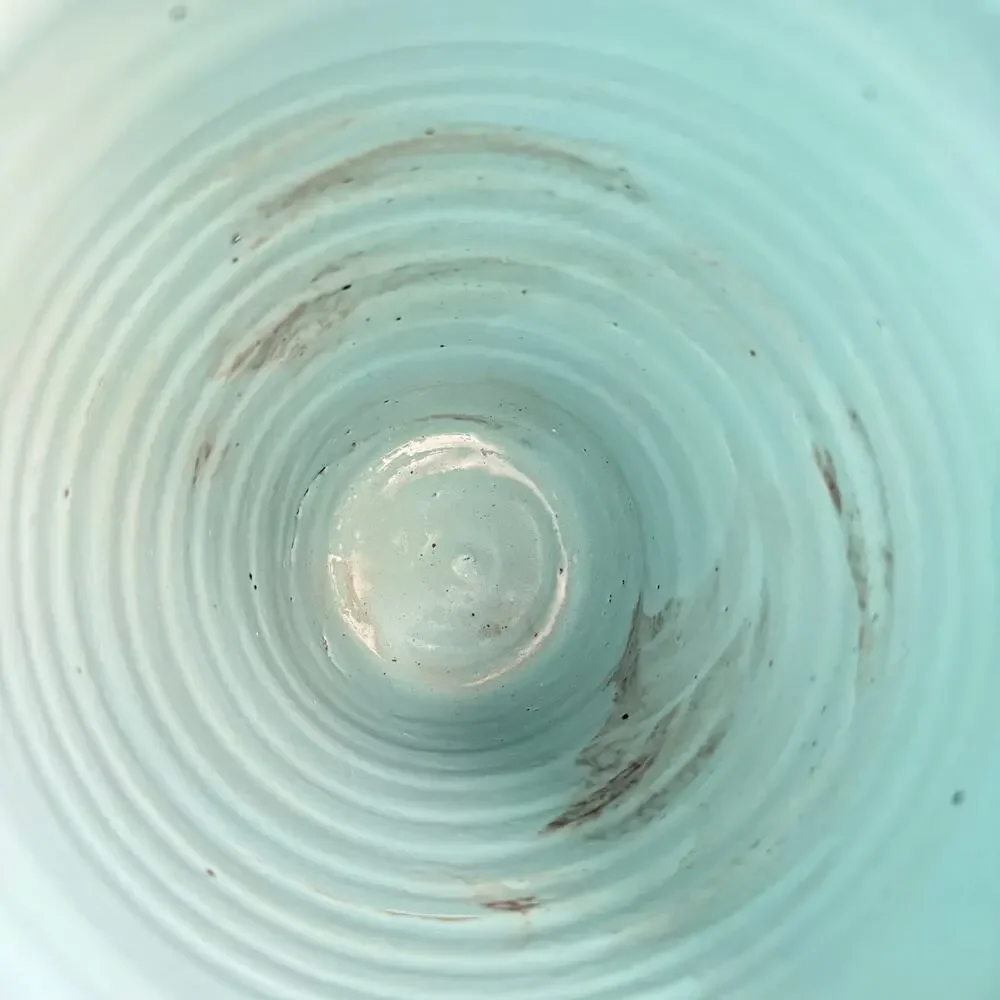 West Elm Turquoise Ceramic Vase Contemporary Modern Minimalist Farmhouse Decor